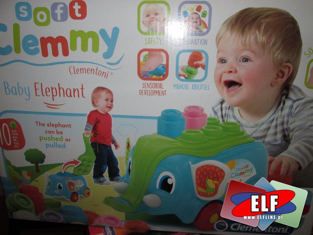 Soft Clemmy, Clementoni, Baby Elephant, Slonik zabawka edukacyjna, edukacyjne dla dzieci