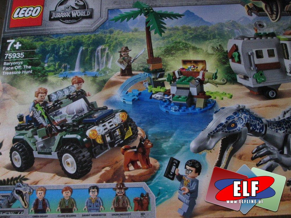 Lego Jurassic World, 75935 Starcie z barionyksem: poszukiwanie skarbów, klocki