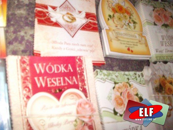 Naklejki ślubne na wódkę, naklejka ślubna na wódkę weselną