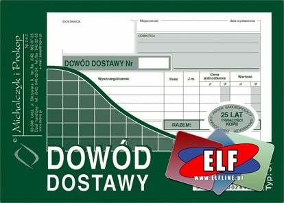 Dowód dostawy, dowody dostaw, druki, druk