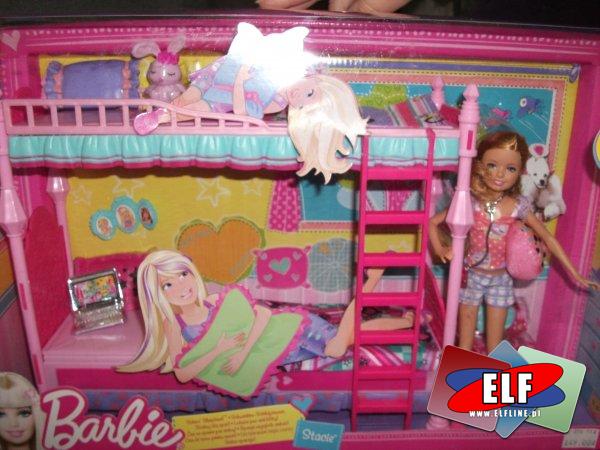 Lalka barbie z łóżkiem piętrowym, lalki