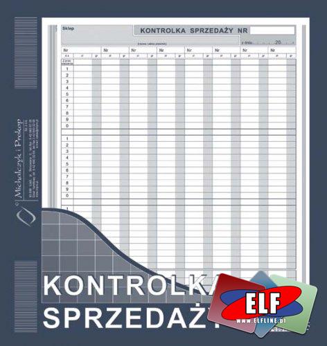 Kontrolka sprzedaży, kontrolka sprzedaży VAT dzienne zestawienie sprzedaży bezrachunkowej, druk, druki, bankowy, bankowe