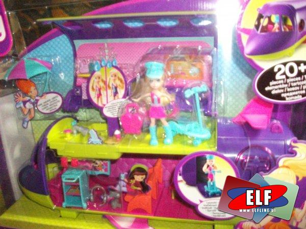 Polly pocket samolot odrzutowy, odrzutowiec z zestawem spadochroniarka polly pocket, samoloty, lalka, lalki, lale, laleczka, laleczki, lale