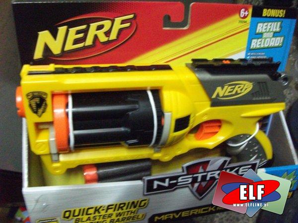 Pistolet nerf, pistolety, n-strike maverick, karabin, karabiny, broń, bronie na strzałki
