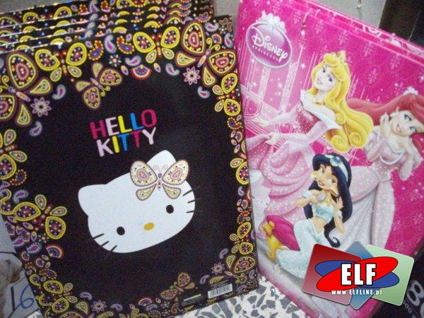 Teczki z gumką, teczka z gumką, hello kitty, the dog, księżniczki disnay