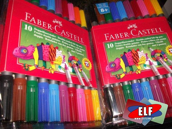 Flamastry dwustronne faber-castell 10 kolorów, flamaster, mazak, mazaki, marker, markery