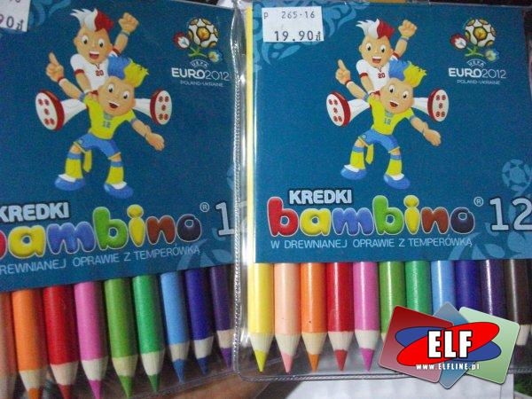 Kredki grube 12 kolorów bambino euro 2012, kredka gruba