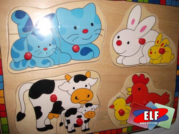 Puzzle drewniane z uchwytami
