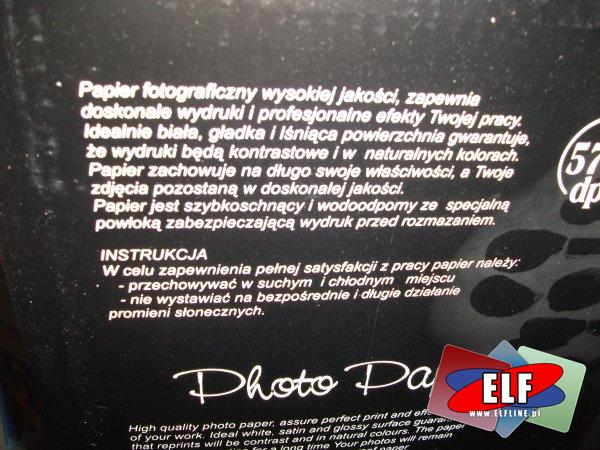 Papier foto A4 błyszczący 230g/m2 5760dpi wodoodporny, szybko schnący, śnieżnobiały kolor, wysoka rozdzielczość do drukarek atramentowych
