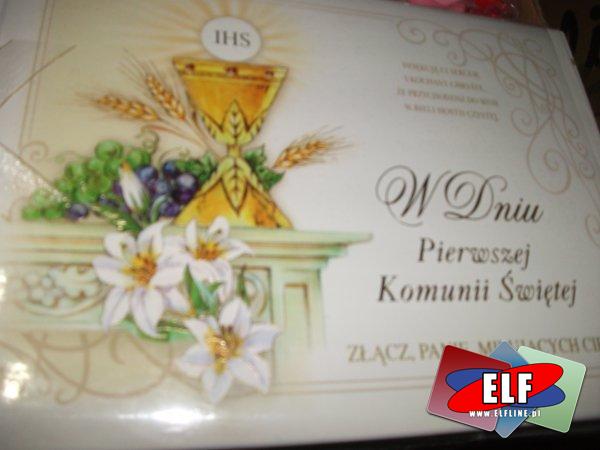 Karnet komunijny, kartka komunijna, pamiątka I komunii świętej, karnety, kartki, życzenie, życzenia z okazji komunii, komunia, komunie