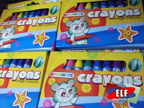 Kredki swiecowe grube jumbo 10 kolorów, kredka świecowa gruba