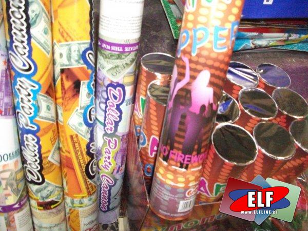 Konfetti strzelająca, dolary, euto i inne