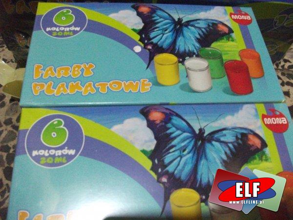 Farby plakatowe 12 kolorów i 6 kolorów 20ml, farba plakatowa, plakatówka, plakatówki