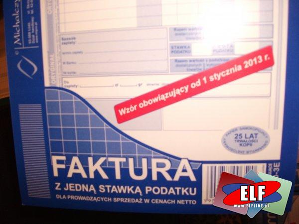 Nowe druki, druk, faktura, faktury obowiązujące od stycznia 2013