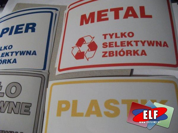 Naklejki, naklejka, selektywna zbiórka śmieci, naklejki na pojemniki, worki do segregacji śmieci, segregacja śmieci, oznaczenie, do oznaczenie, segregowanie śmieci, na worek, pojemnik