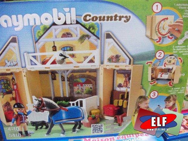 Playmobil 5418, Game Box Stadnina Koni, konie, koń, country, klocki