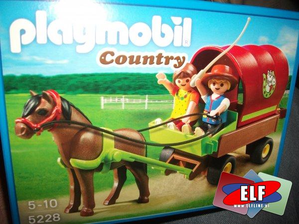 Playmobil, 5223 Samochód z przyczepa dla konia, 5226 Wycieczka bryczka, 5228 Zaprzęg z kucykiem, klocki