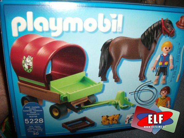 Playmobil, 5223 Samochód z przyczepa dla konia, 5226 Wycieczka bryczka, 5228 Zaprzęg z kucykiem, klocki