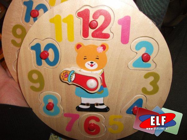 Zegar puzzle drewniane, myszka mickey i przyjaciele, misie, 