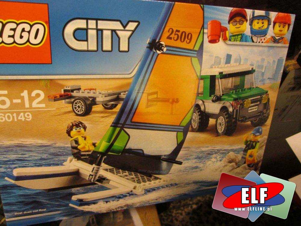Lego City, 60149 Terenówka 4x4 z katamaranem, klocki