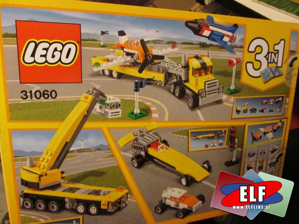 Lego Creator, 31059 Motocykl z Bulwaru Zachodzącego Słońca, 31060 Pokazy lotnicze, 31062 Robot odkrywca, klocki