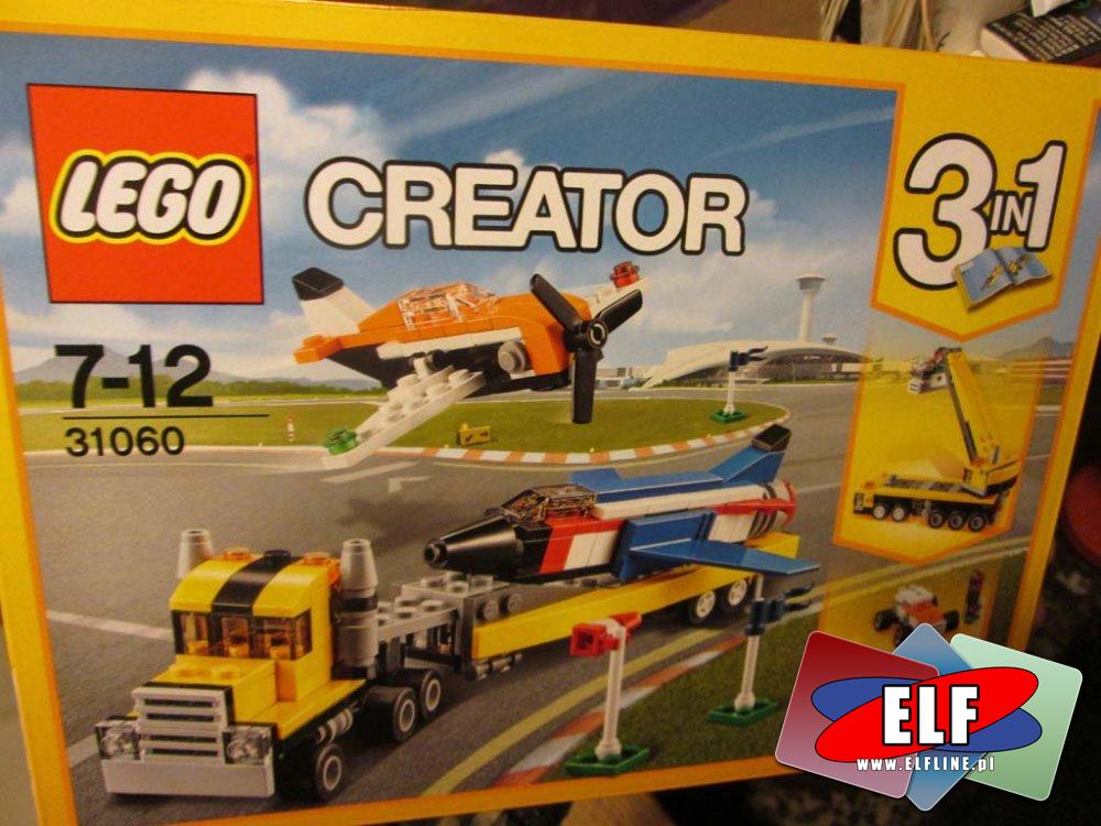 Lego Creator, 31059 Motocykl z Bulwaru Zachodzącego Słońca, 31060 Pokazy lotnicze, 31062 Robot odkrywca, klocki