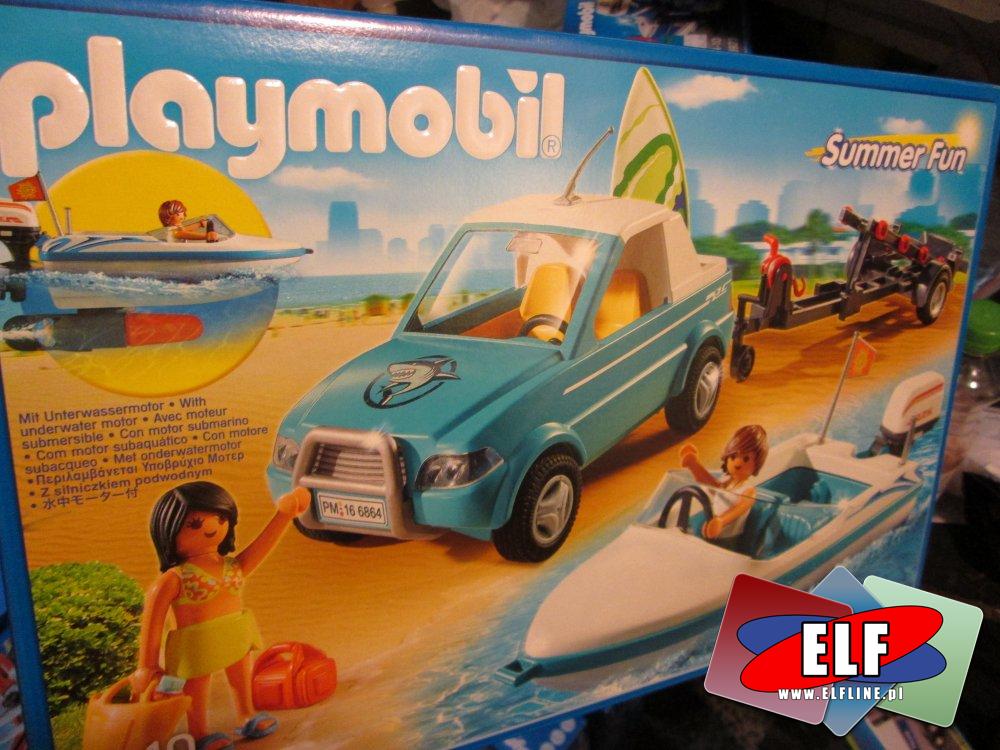 Playmobil Wakacje, 6864 Pickup łodka, surfer, klocki