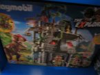 Playmobil 9429 Obozowisko z T-Rexem, 9432 Pojazd badawczy ze stegozaurem,  9434 Samoch&amp;oacute;d terenowy z działającą wyrzutnią sieci, 9430 Helikopter z pterodaktylem, klocki
