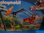 Playmobil 9429 Obozowisko z T-Rexem, 9432 Pojazd badawczy ze stegozaurem,  9434 Samoch&amp;oacute;d terenowy z działającą wyrzutnią sieci, 9430 Helikopter z pterodaktylem, klocki