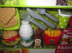 Zabawkowe akcesoria spożywcze, kuchenne, piknikowe, zabawki, zabawa w dom, sklep, piknik, kuchnię